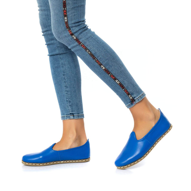 Blaue Slip-On-Schuhe für Damen