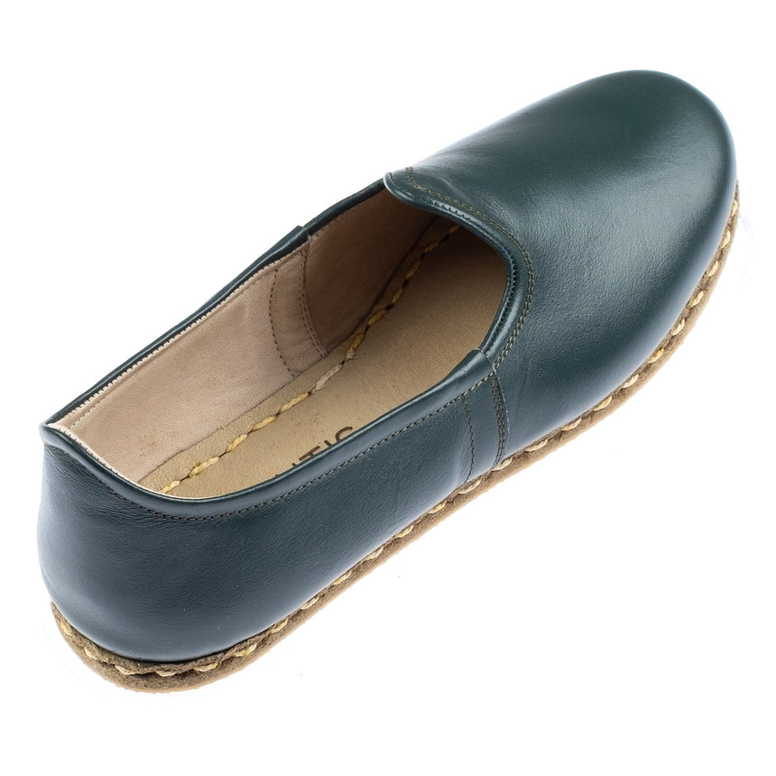 Men's Bottle Green Slip On Shoes