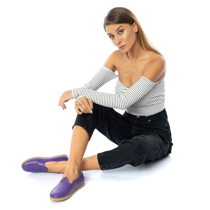 Yemeni Kadın Koyu Mor Slip On Ayakkabı