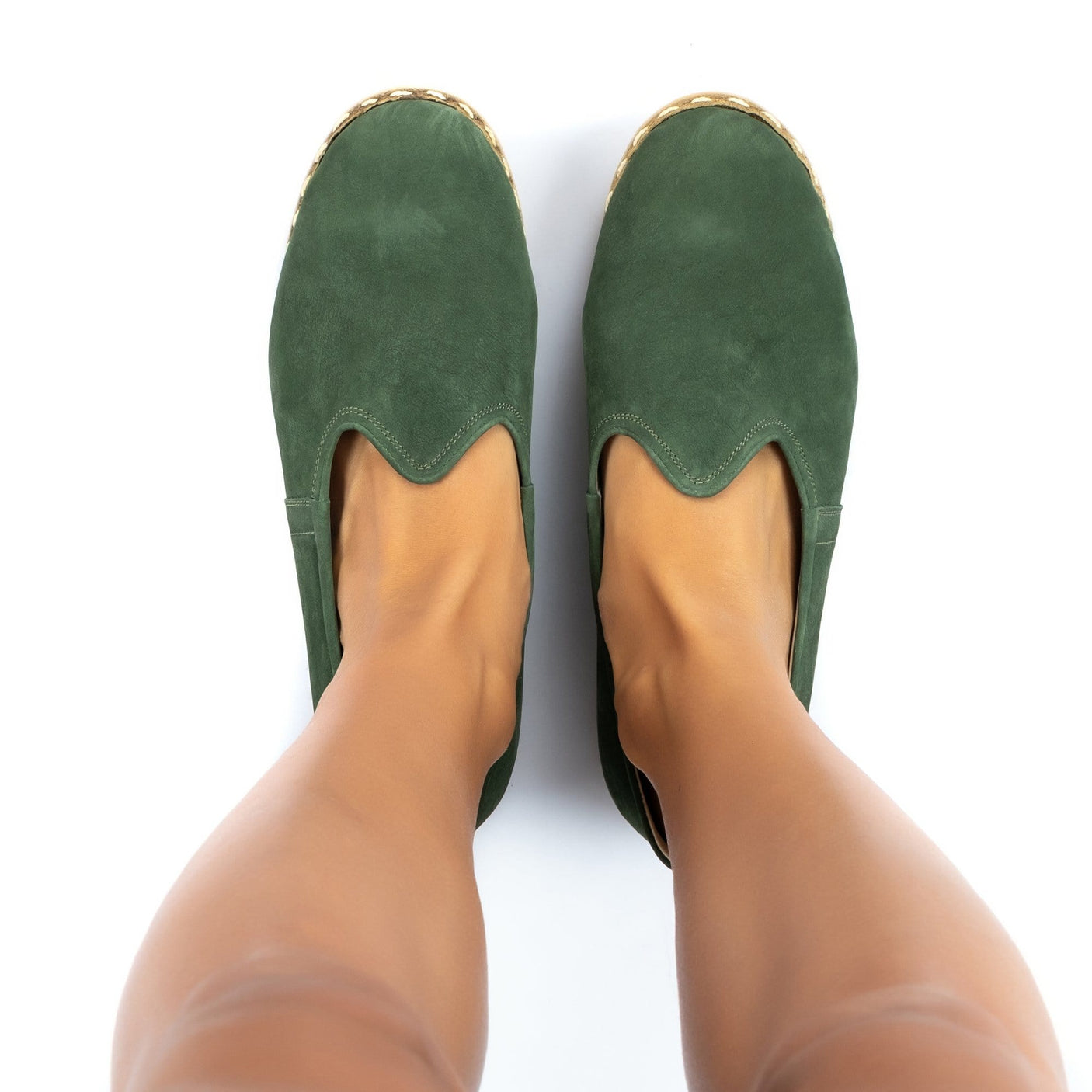 Yemeni Erkek Yeşil Nubuk Deri Loafer Ayakkabı