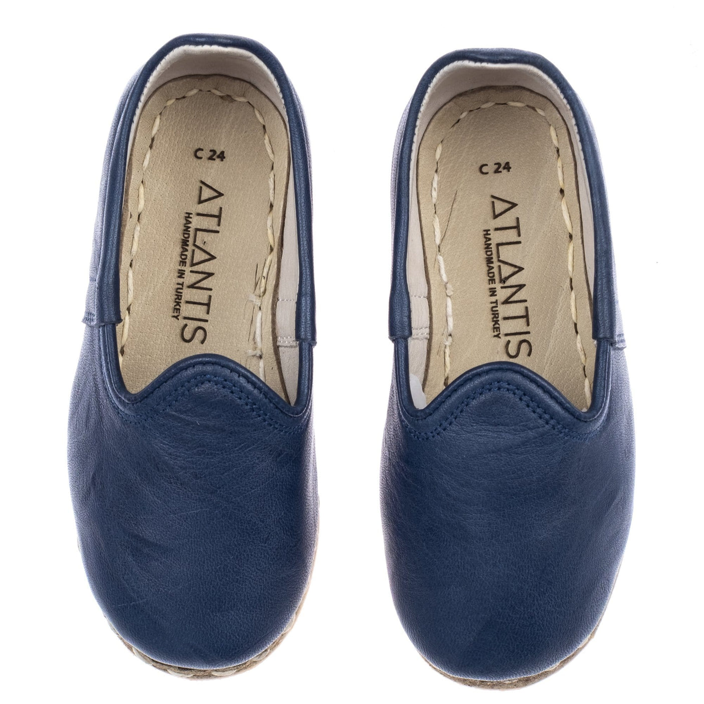 Kids Navy Leather Shoes