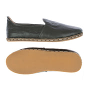 Women's Wrinkled Green Slip On Shoes
