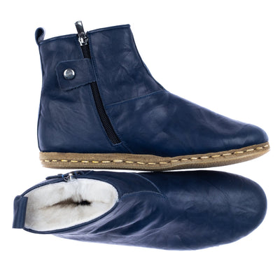 Men's Leather Navy Boots 