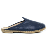 Navy Slippers - Turkish Slippers for Women & Men : Atlantis Handmade Shoes