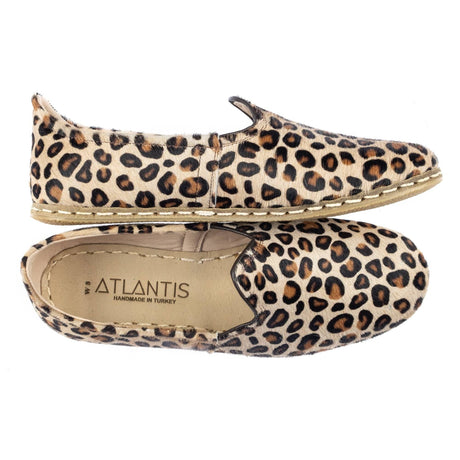 Women's Leopard Leather Slip On Shoes