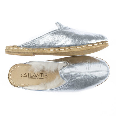 Women's Silver Leather Shearlings