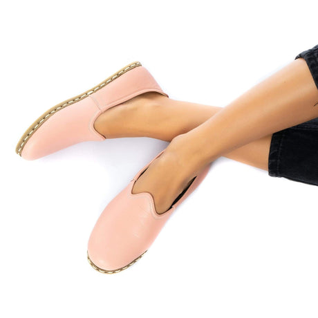 Puderrosa Slip-On-Schuhe für Damen