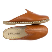 Men's Leather Cocoa Brown Slippers