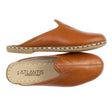 Women's Cocoa Brown Leather Slippers