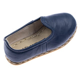 Kids Navy Leather Shoes
