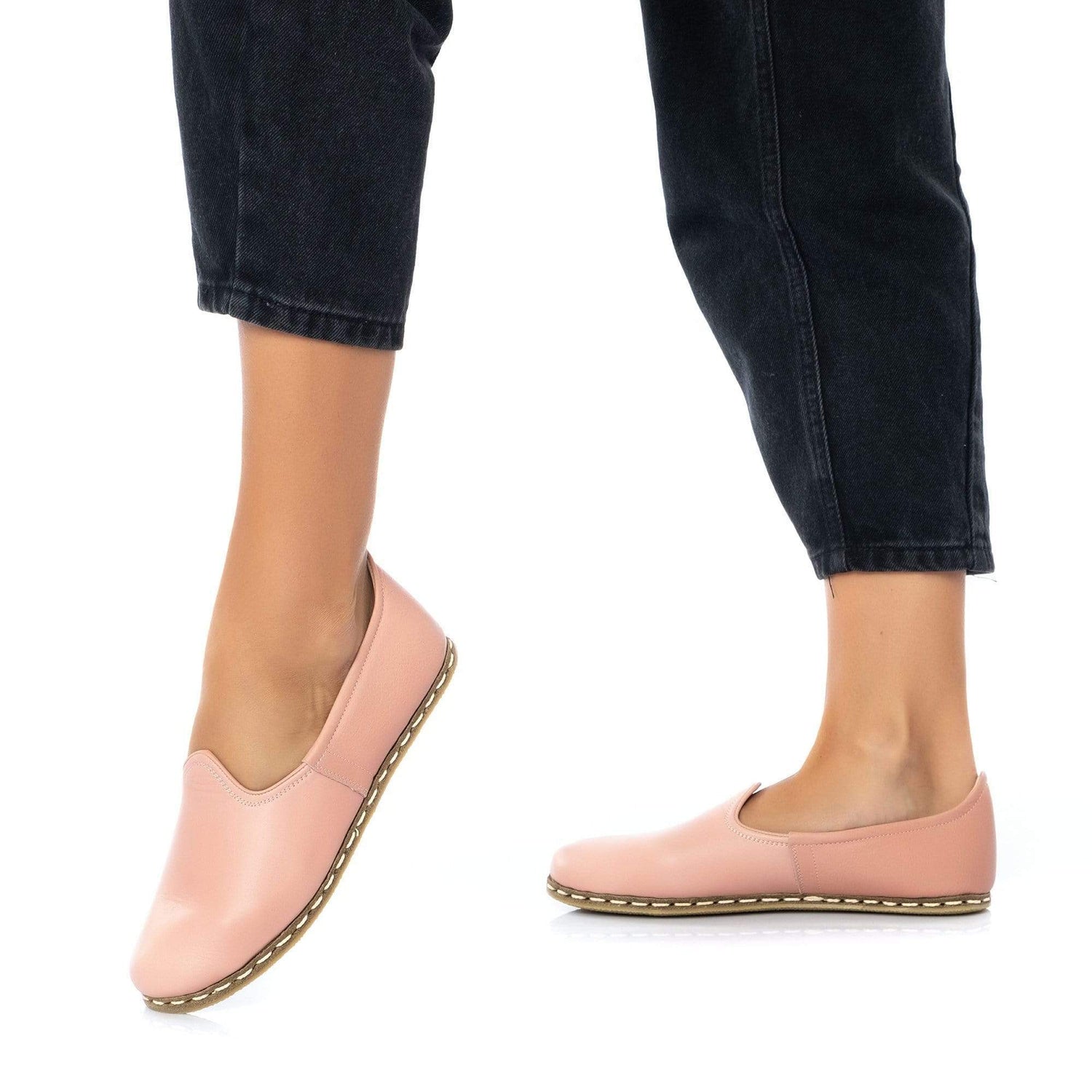 Puderrosa Slip-On-Schuhe für Damen