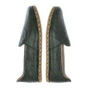 Women's Wrinkled Green Slip On Shoes