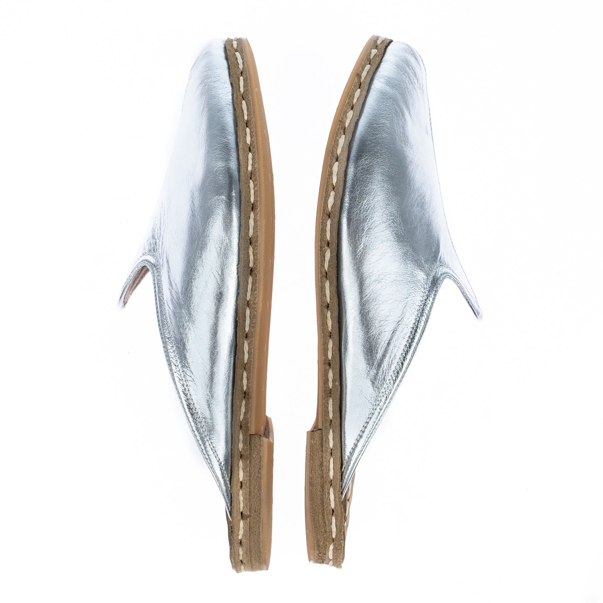 Ladies silver outlet slippers