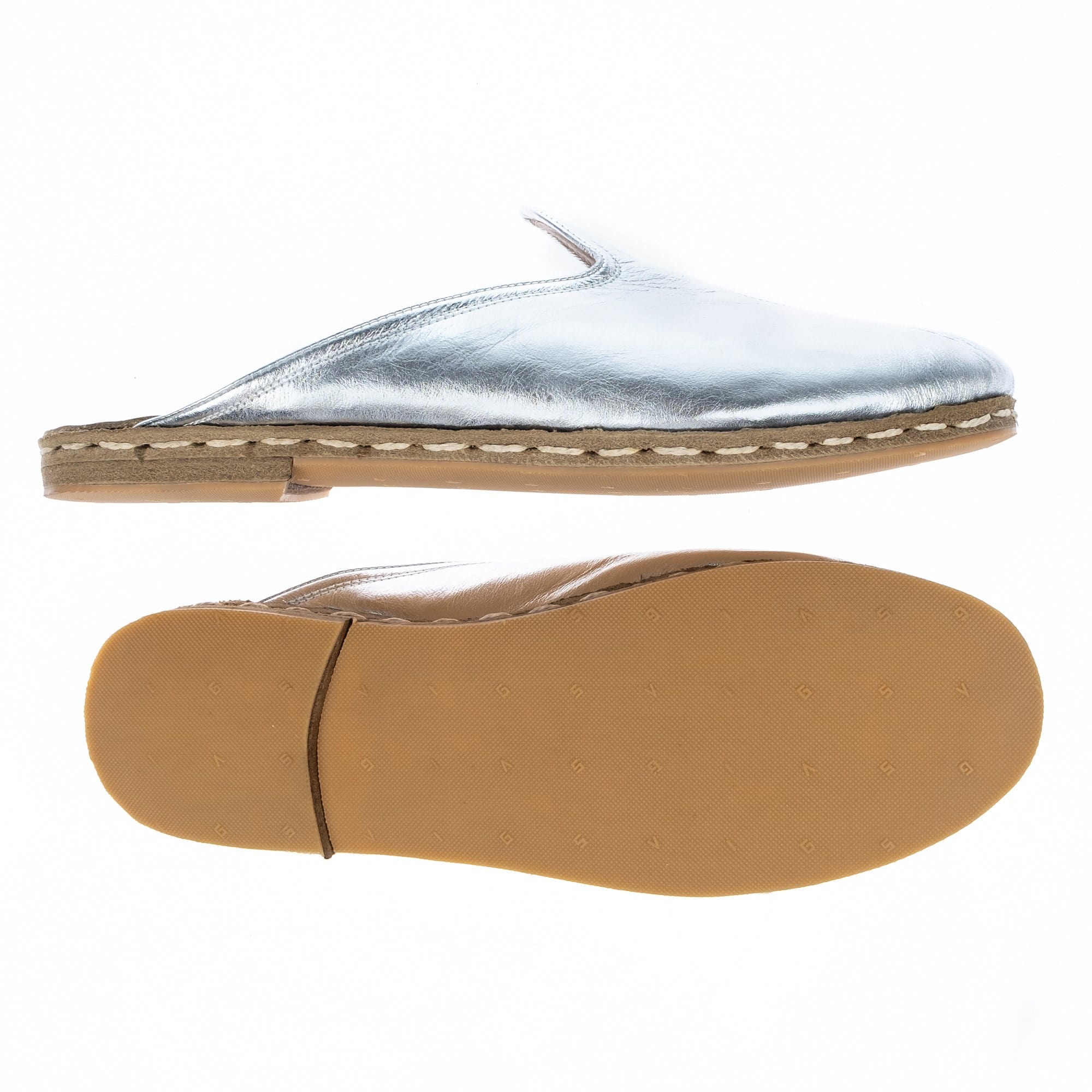 Men's Silver Slippers - Turkish Slippers for Men : Atlantis