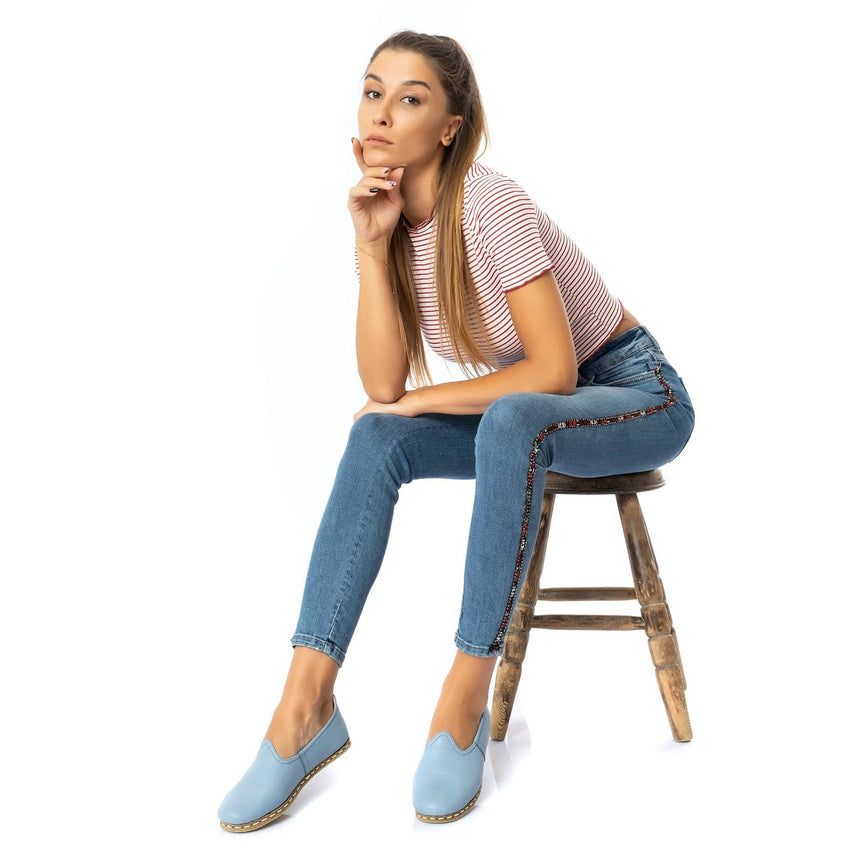 Yemeni Erkek Sky Blue Loafer Ayakkabı
