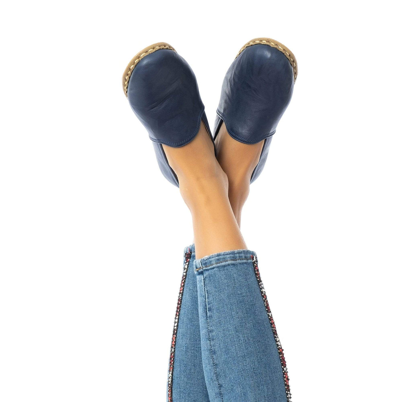 Marineblaue Slip-On-Schuhe für Damen