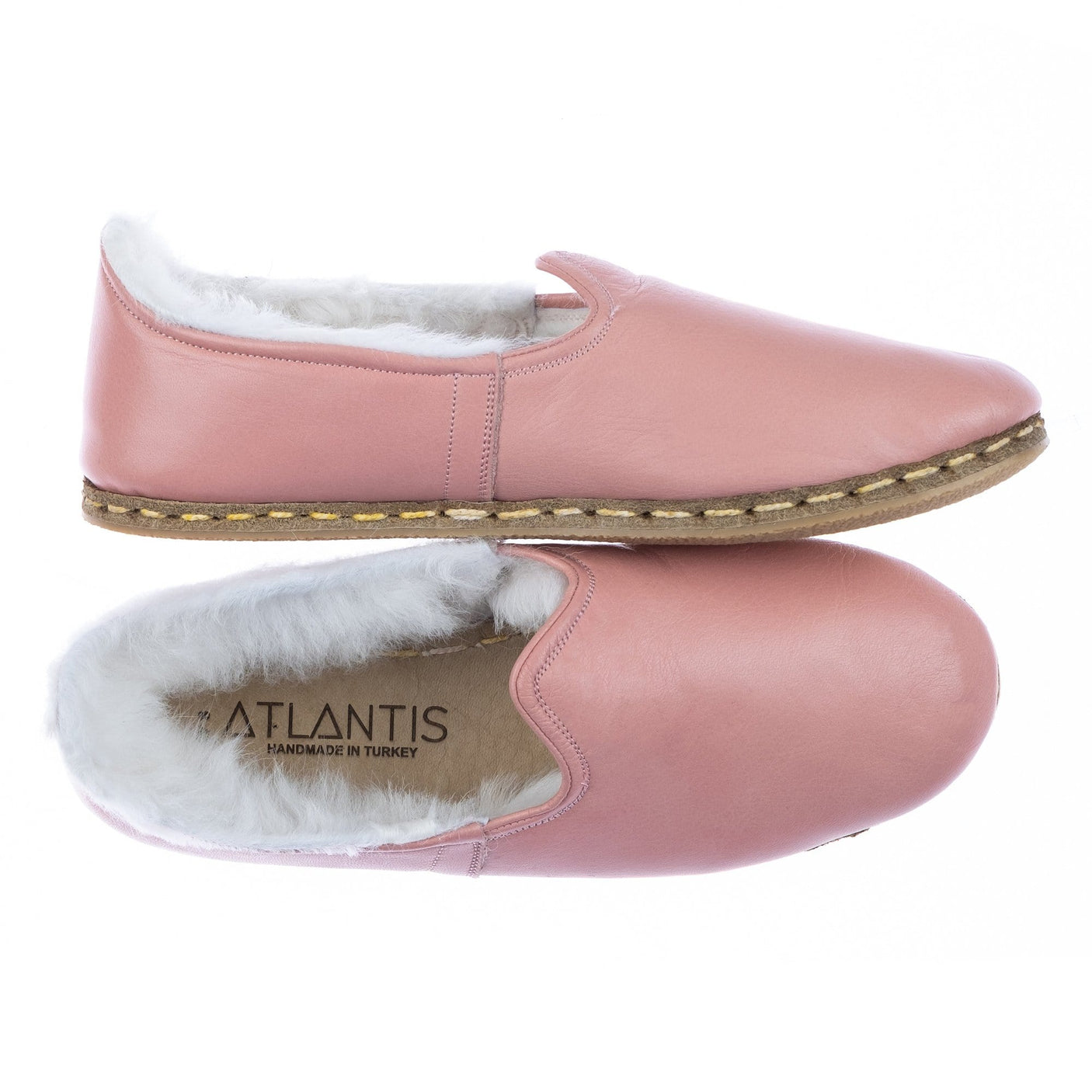 Men's Leather Pink Shearlings