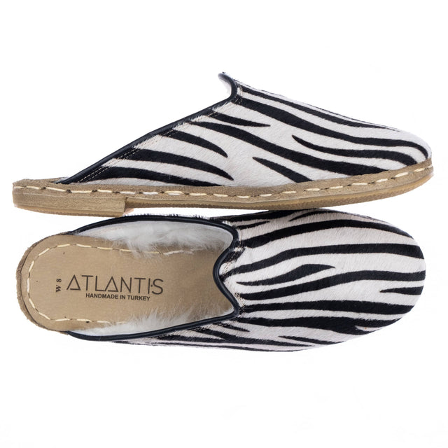 Men's Leather Zebra Shearlings